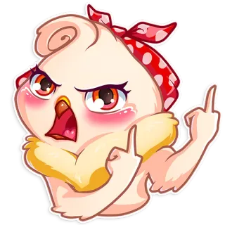 🖕 cartoon, sticker, middle finger, angry, bird telegram sticker