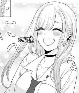 ⚪️ SONREIR smiling, happy, cute, girl, manga, anime telegram sticker