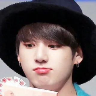 🍼 Jungkook kpop, idol, cantor, chapéu, bonito, pessoa, homem telegram sticker