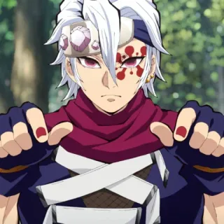 💎 Tengen Uzui Demon Slayer Anime, Demon Slayer, Tengen Uzui, Sangre, Batalla, Luchador telegram sticker