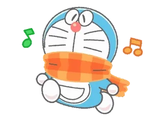 💬 Doraemon Phim hoạt hình, Người máy, Mèo, Anime, Khăn quàng cổ, Âm nhạc telegram sticker