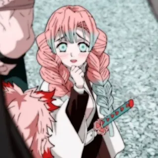❤️ Mitsuri Kanroji Demon Slayer Anime, Demon Slayer, Mitsuri Kanroji, Hashira, Pilar Cinta, Rambut Pink, Mata Hijau telegram sticker