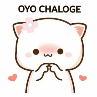 😋 OYO CHALOEGE 귀여운, 카와이, 복숭아 고양이, 만화, 스티커 telegram sticker