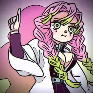 🍡 Mitsuri Kanroji Demon Slayer Mitsuri Kanroji, Demon Slayer, anime, character, sticker telegram sticker
