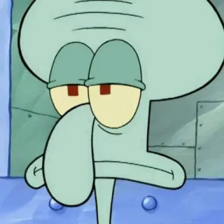 🙂 Squidward Tentacles SpongeBob SquarePants สควิดเวิร์ด, สพันจ์บ็อบ, การ์ตูน, นิคเคิลโอเดียน, ตัวละคร, อารมณ์ telegram sticker