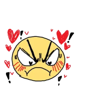 😡 bravo, emoji, amor, coração telegram sticker
