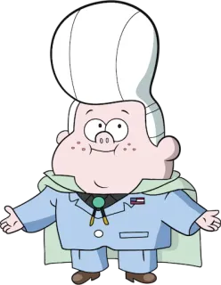 👐 Bud Gleeful Gravity Falls Dessin animé, Cochon, Personnage, Gravity Falls telegram sticker