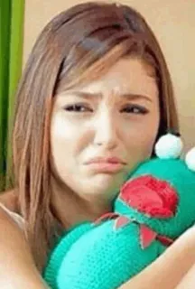 ☹ sad, crying, girl, woman, upset, kermit telegram sticker