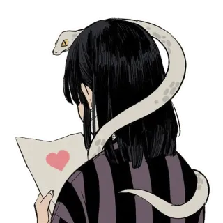 ❤️ ragazza, serpente, cuore, lettera, anime telegram sticker