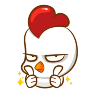 👍 pollo, emoji, pollice in su, carino, animale, cartone animato whatsapp sticker
