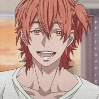 🥀 anime, cartoon, man, smiling, orange hair telegram sticker