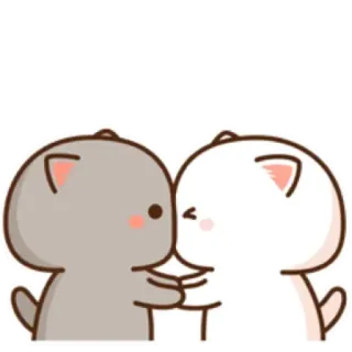 💟 koty, miłość, kreskówka, słodkie, całowanie telegram sticker