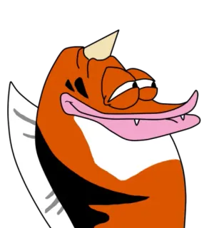 😏 desenho animado, laranja, peixe, fantasia telegram sticker