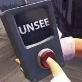 💀 UNSEE Кнопка, Развидеть, Смешно, Интернет, Мем whatsapp sticker