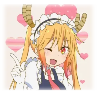 💖 Tohru Miss Kobayashi's Dragon Maid Аниме, Дракон, Горничная, Тору, Каваий, Милый, Фанарт telegram sticker