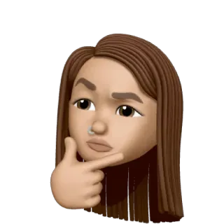 🤔 Emoji, Pensando, Pensativa, Mulher, Desenho animado, Dúvida, Pergunta telegram sticker