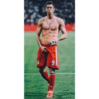 😕 Robert Lewandowski fútbol, fútbol americano, atleta, sin camisa, jugador telegram sticker