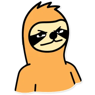🤨 ленивец, мультфильм, животное, персонаж, смешной, милый, стикер whatsapp sticker
