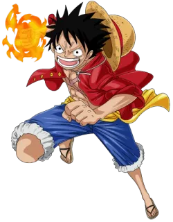 😡 Monkey D. Luffy One Piece Anime, One Piece, Monkey D. Luffy, Chapeau de paille, Dessin animé, Pirate, Manga, Feu telegram sticker