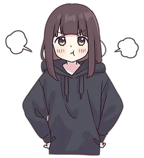 😤 anime girl, angry, annoyed, cartoon, cute, girl, anime telegram sticker