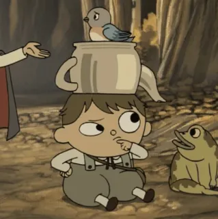 🍫 Wirt Over the Garden Wall 动画, 卡通, 儿童, 幻想, 青蛙, 茶壶, 鸟, 可爱 telegram sticker