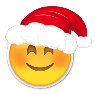 🎅 Emoji, Navidad, Gorro de Papá Noel, Feliz, Fiesta, Festivo, Dibujos animados, Sonrisa whatsapp sticker