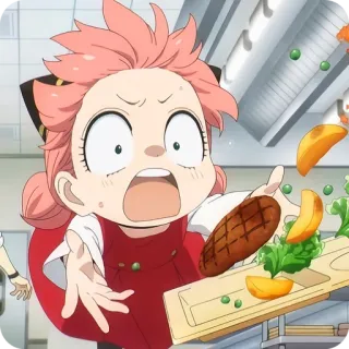 🙂 Anya Forger Spy x Family Anime, Kreskówka, Śmieszne, Słodkie, Jedzenie, Gotowanie, Postać telegram sticker