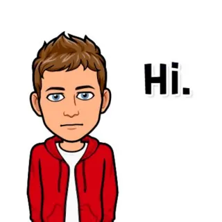 😐 Hi. dibujo animado, saludo, amigable, Bitmoji telegram sticker