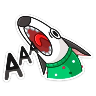 😲 AA собака, животное, мультик, милый, наклейка, выражение, крик telegram sticker