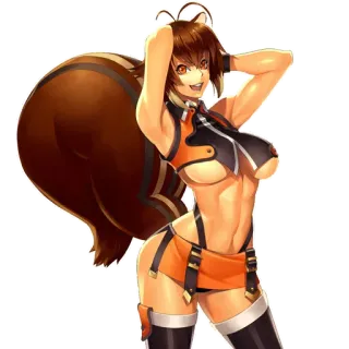 🧡 anime, female, girl, character, squirrel telegram sticker