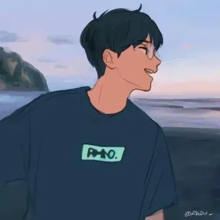 🐚 RMO. пляж, персонаж, мужчина, очки, океан telegram sticker