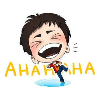 😂 Kartun, Tertawa, Anak laki-laki, Senang, Stiker, Karakter whatsapp sticker
