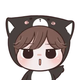 ☁️ imut, beruang, anime, kawaii, kartun, hoodie, chibi whatsapp sticker