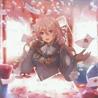 🤗 Violet Evergarden anime, character, girl, illustration, letters telegram sticker