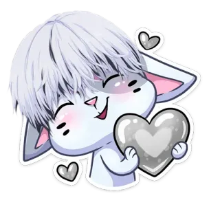 ❤️ słodkie, kot, anime, serce, miłość telegram sticker