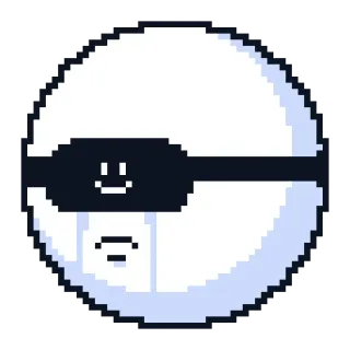 😣 pixel art, character, glasses, cute, digital art telegram sticker