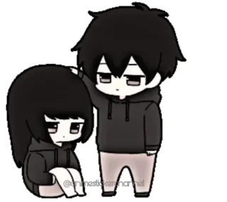 🥰 anime, cartoon, sad, couple, emotional telegram sticker