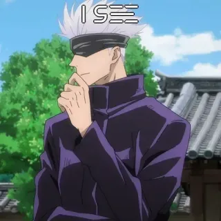 🤔 Gojo Satoru Jujutsu Kaisen ISE gojo, jujutsu kaisen, anime, postać, manga telegram sticker