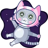 🤩 gatto, astronauta, spazio, carino, gattino, casco, animale telegram sticker