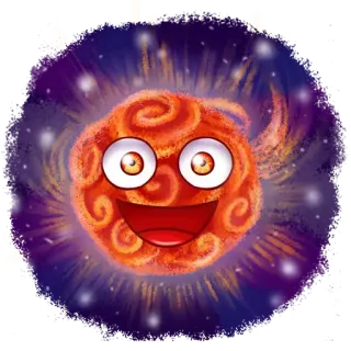 😳 cartoon, orange, happy, smile, fun telegram sticker