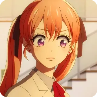 😳 anime, dziewczyna, mundurek szkolny, kitki, poważna telegram sticker