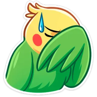 😅 นก, อีโมจิ, เศร้า, ร้องไห้, อารมณ์, สติกเกอร์ telegram sticker