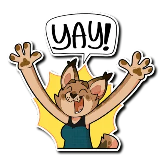 😄 YAY! праздник, счастливый, мультфильм, животное, кот, позитивный, радостный telegram sticker