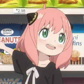 🥜 Anya Forger Spy × Family Anya Forger, Spy × Family, anime, cartoon, schattig, meisje telegram sticker