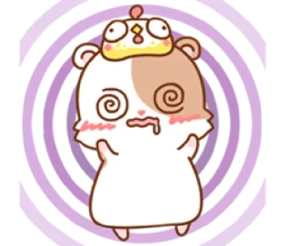 😵 햄스터, 동물, 귀여운, 닭, 만화, 어지러운, 스티커 telegram sticker
