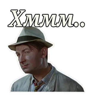 😟 Хммм.. uomo, cappello, pensando, russo, hmm telegram sticker
