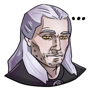 😕 Geralt of Rivia The Witcher witcher, geralt, caçador de monstros, fantasia, cabelo branco telegram sticker