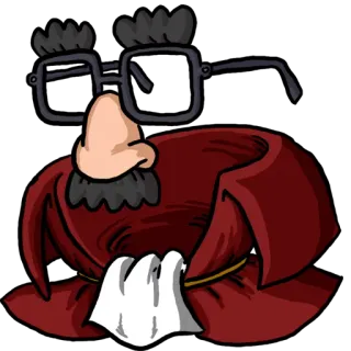 😶 Disfraz, Máscara, Dibujos animados, Divertido, Traje, Gafas, Bata telegram sticker