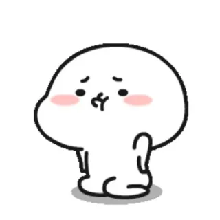 😞 süß, kawaii, Blob, weiß, minimalistisch telegram sticker