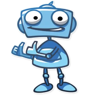 👍 robot, hoạt hình, xanh dương, nhân vật, linh vật, giơ ngón tay cái telegram sticker